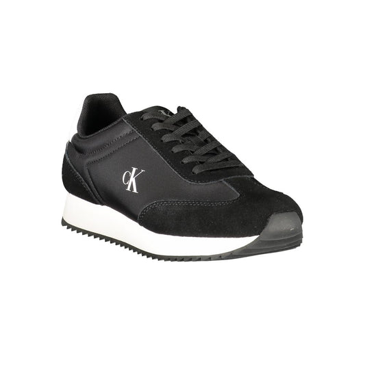 Calvin Klein Damen-Sneaker aus schwarzem Leder