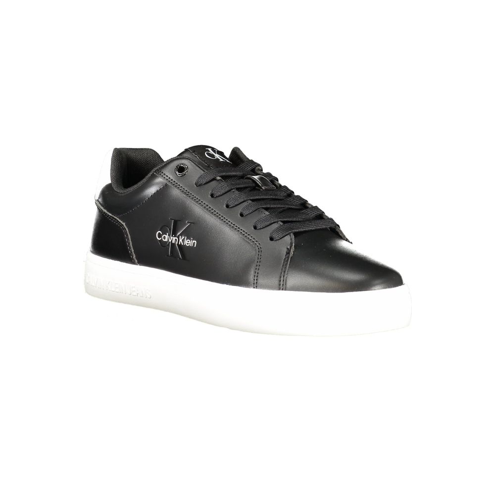 Calvin Klein Herren-Sneaker aus schwarzem Leder