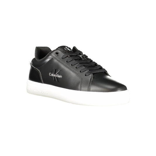 Calvin Klein Herren-Sneaker aus schwarzem Leder