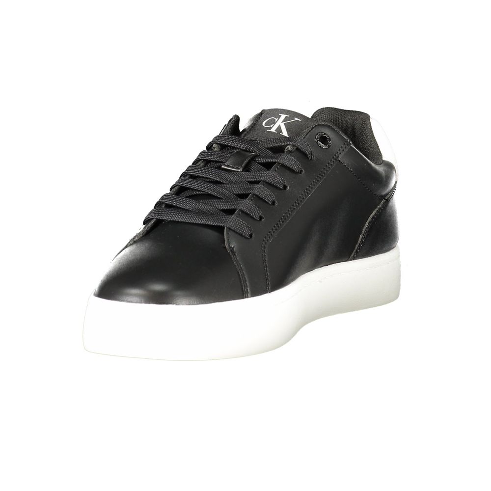 Calvin Klein Herren-Sneaker aus schwarzem Leder