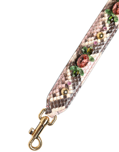 Dolce & Gabbana Multicolor Python Embellished Crystal Stud Shoulder Strap