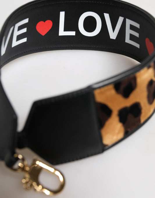 Dolce &amp; Gabbana – Wendetasche mit Schultergurt und Leopardenmuster in Schwarz