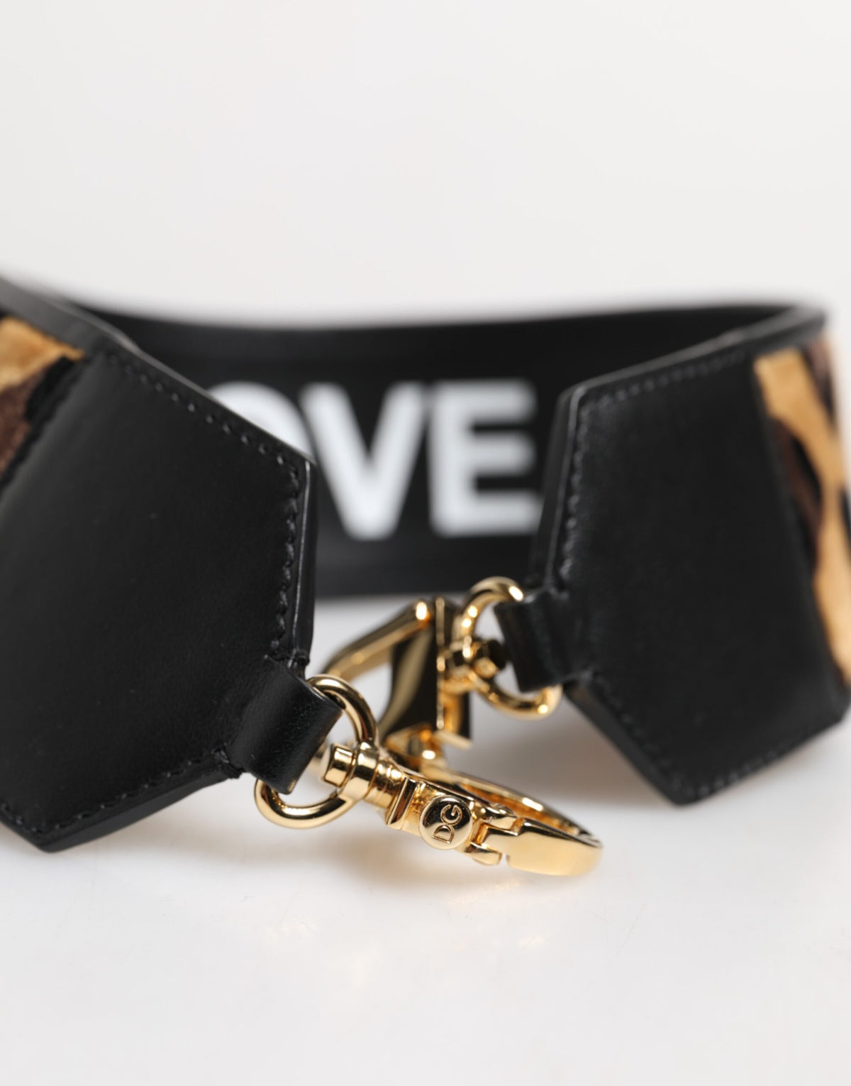 Dolce &amp; Gabbana – Wendetasche mit Schultergurt und Leopardenmuster in Schwarz