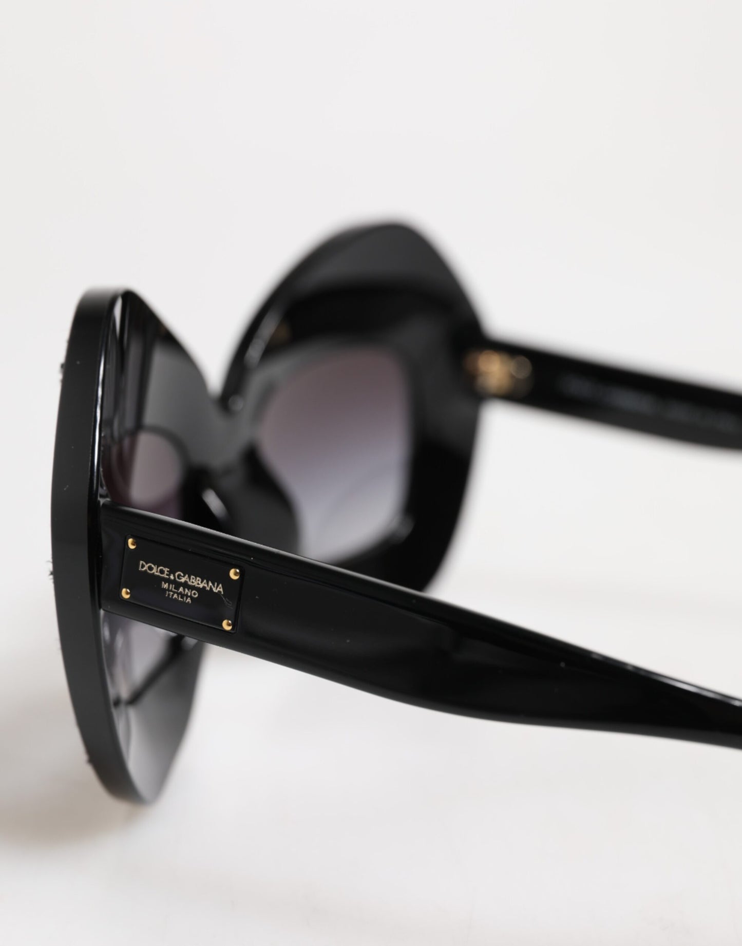 Dolce & Gabbana Black White PIED DE POULE Print Oversized Shades Sunglasses