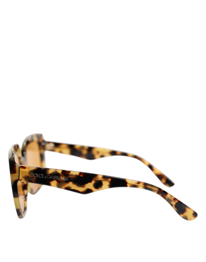 Dolce & Gabbana Black Yellow Havana Leopard Square Shades Sunglasses