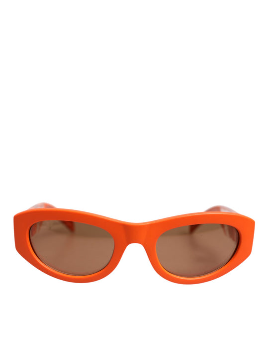 Dolce & Gabbana – Orangefarbene Sonnenbrille „Reborn To Live“ mit ovalem Rahmen und Logo