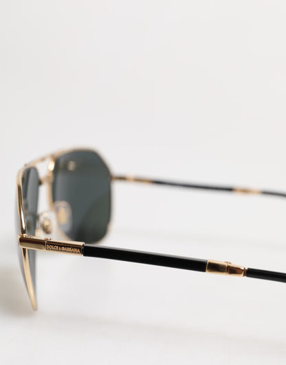 Dolce &amp; Gabbana – Goldfarbene Sonnenbrille mit polarisiertem Pilotengestell DG2106K und getönten Gläsern