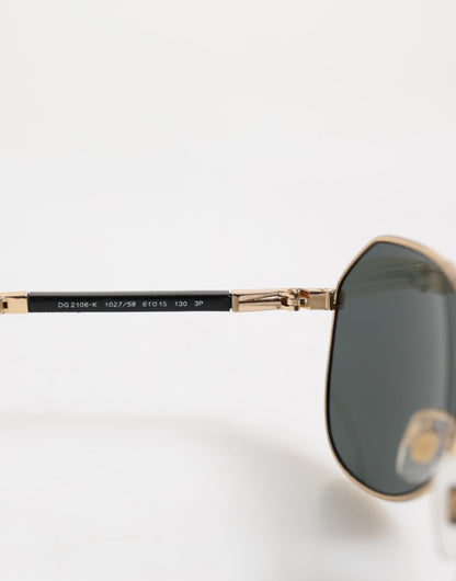 Dolce &amp; Gabbana – Goldfarbene Sonnenbrille mit polarisiertem Pilotengestell DG2106K und getönten Gläsern