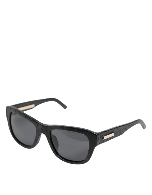 Dolce &amp; Gabbana – Sonnenbrille mit getönten Gläsern und schwarzem Lederrahmen DG4177