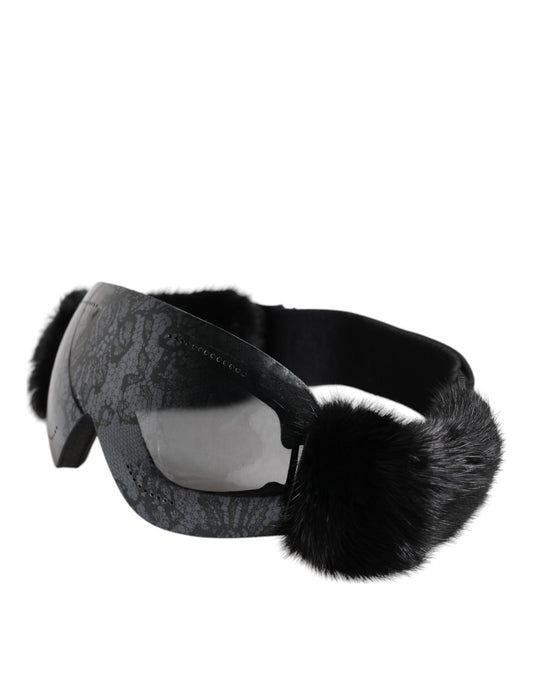 Dolce &amp; Gabbana Schwarze Bi0759 Skibrillen-Sonnenbrille mit verspiegelter Spitze