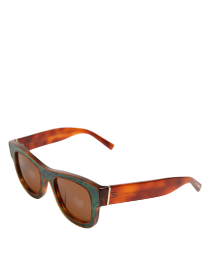 Dolce &amp; Gabbana Grün Braun Marmoriertes Acetat DG4379-F Brillen-Sonnenbrille