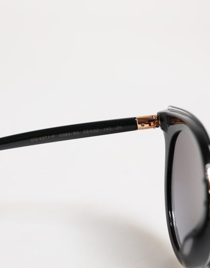 Dolce &amp; Gabbana Schwarze, transparente Rand-Sonnenbrille DG4371-F