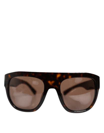 Dolce &amp; Gabbana Dunkelbraune Havanna DG4398F Sonnenbrille mit quadratischem Rahmen