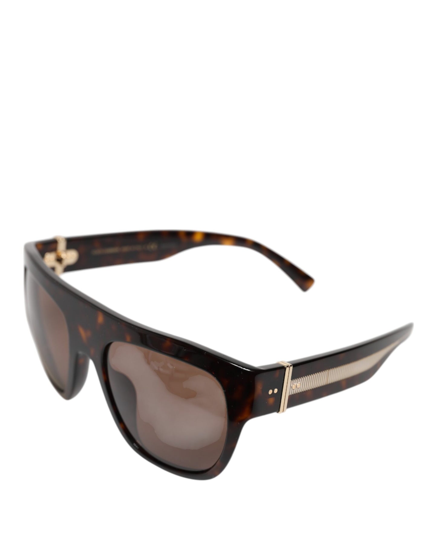 Dolce &amp; Gabbana Dunkelbraune Havanna DG4398F Sonnenbrille mit quadratischem Rahmen