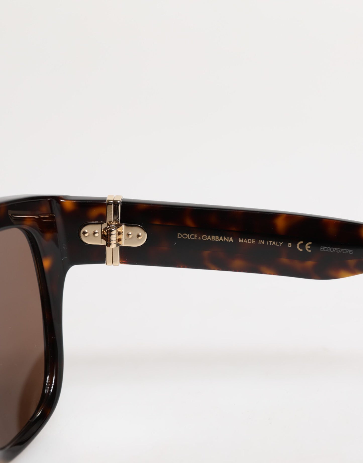 Dolce &amp; Gabbana Dunkelbraune Havanna DG4398F Sonnenbrille mit quadratischem Rahmen