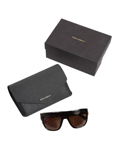 Dolce &amp; Gabbana Dunkelbraune Havanna DG4398F Sonnenbrille mit quadratischem Rahmen