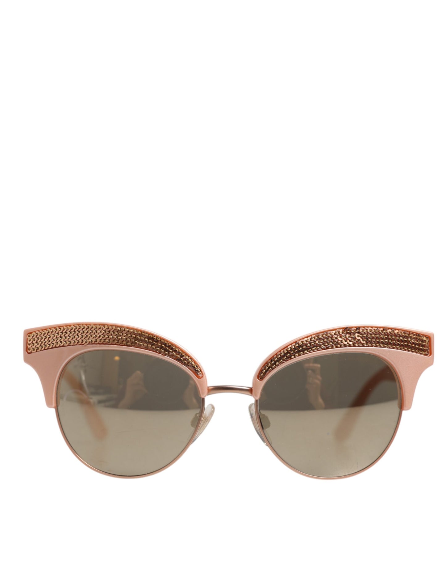 Dolce &amp; Gabbana – Verspiegelte Cat-Eye-Sonnenbrille mit Pailletten in Roségold DG6109
