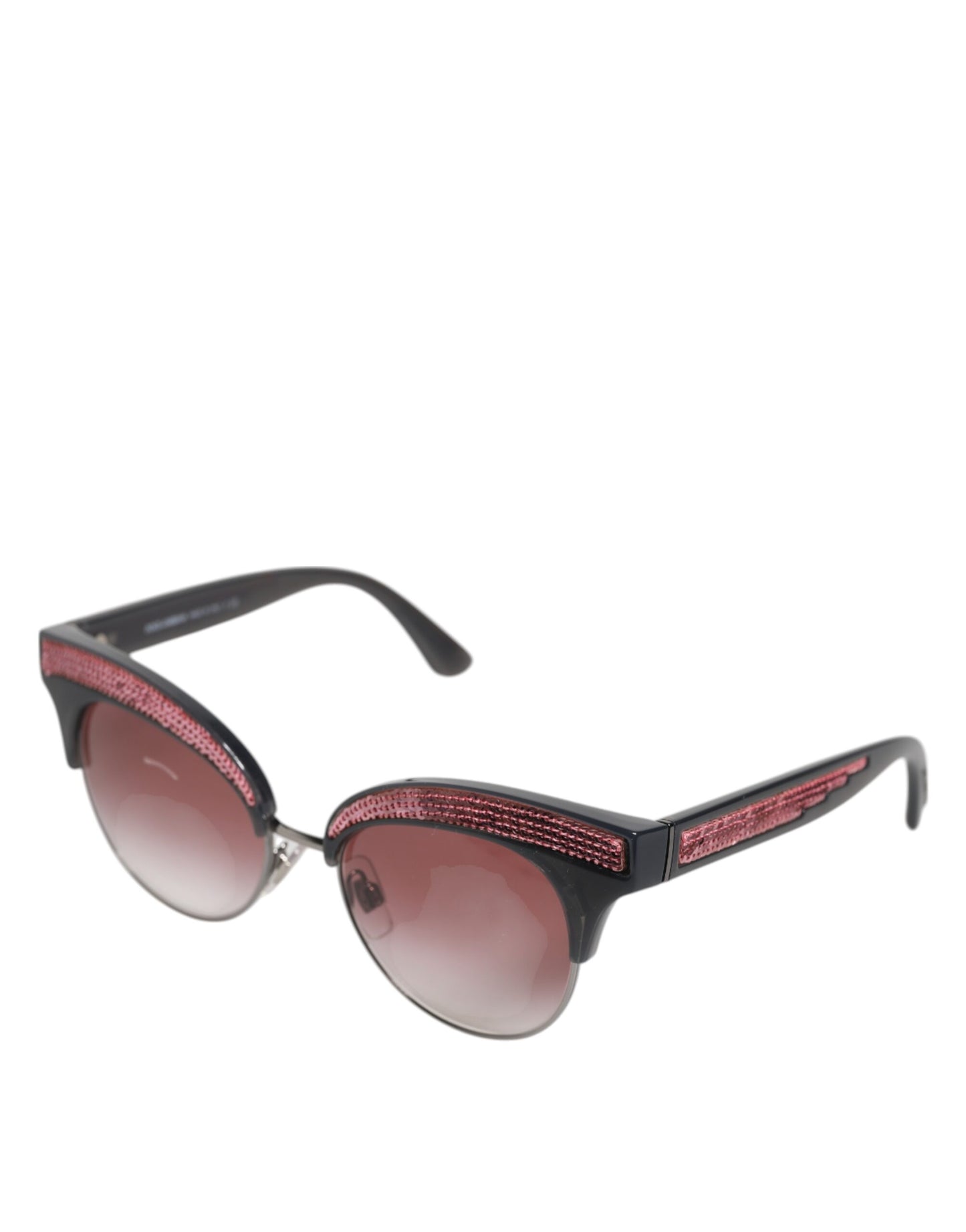 Dolce &amp; Gabbana – Cat-Eye-Sonnenbrille mit Pailletten in Schwarz und Rosa, verspiegelt, DG6109