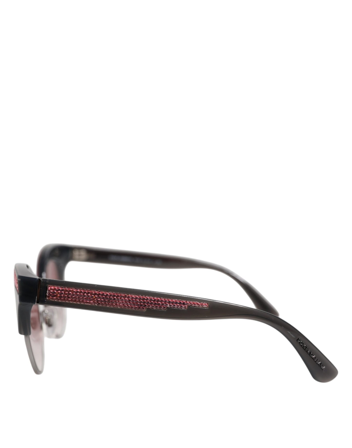 Dolce &amp; Gabbana – Cat-Eye-Sonnenbrille mit Pailletten in Schwarz und Rosa, verspiegelt, DG6109