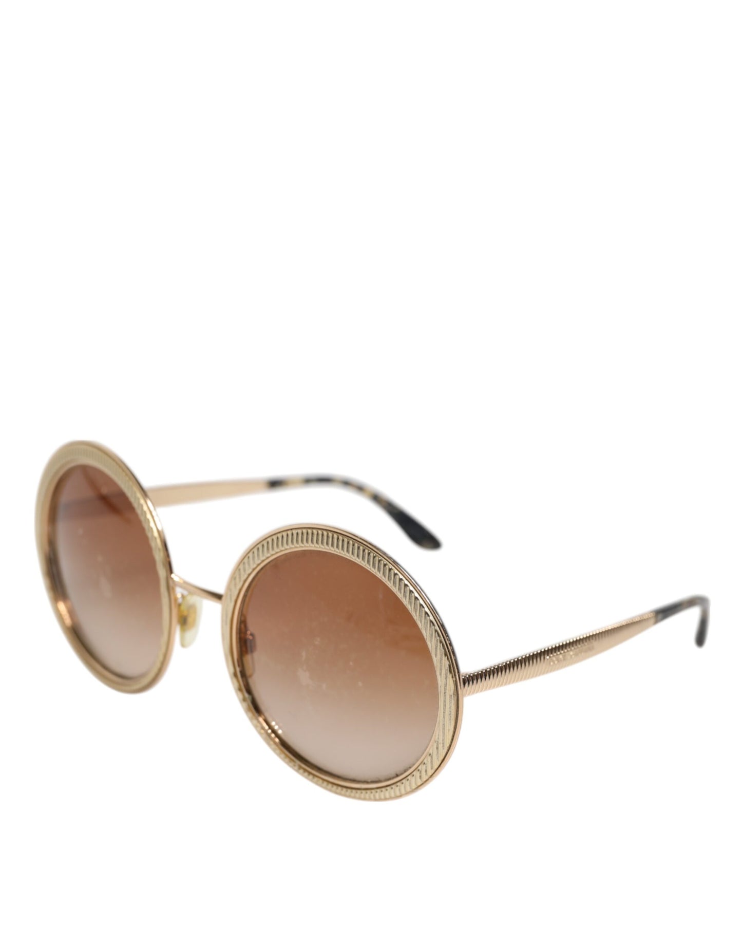 Dolce &amp; Gabbana Sonnenbrille mit rundem Rahmen in Goldbraun mit Farbverlauf DG2179