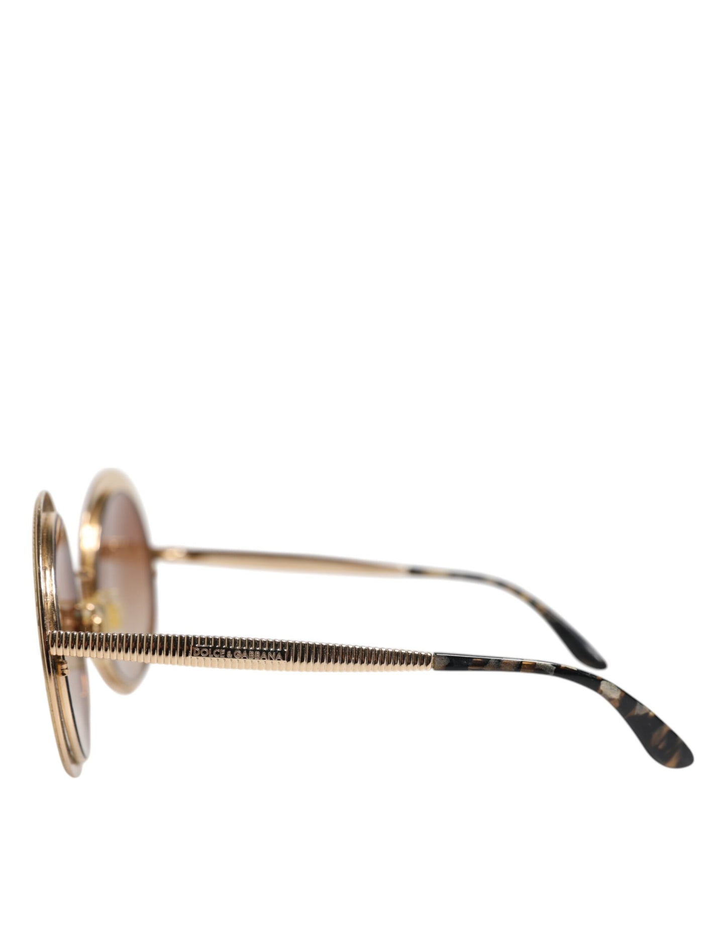 Dolce &amp; Gabbana Sonnenbrille mit rundem Rahmen in Goldbraun mit Farbverlauf DG2179