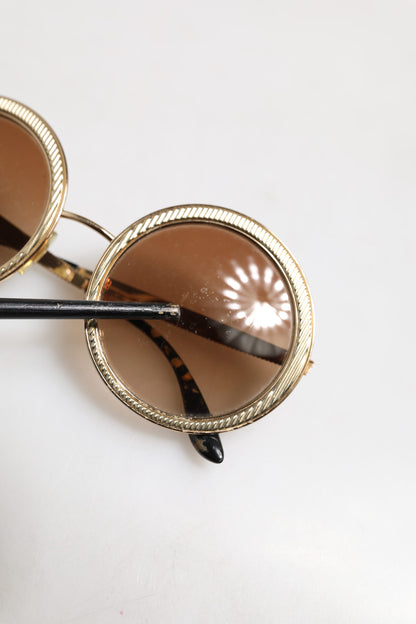 Dolce &amp; Gabbana Sonnenbrille mit rundem Rahmen in Goldbraun mit Farbverlauf DG2179
