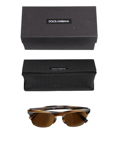 Dolce &amp; Gabbana Braun gestreifte Acetat-Sonnenbrille DG4305