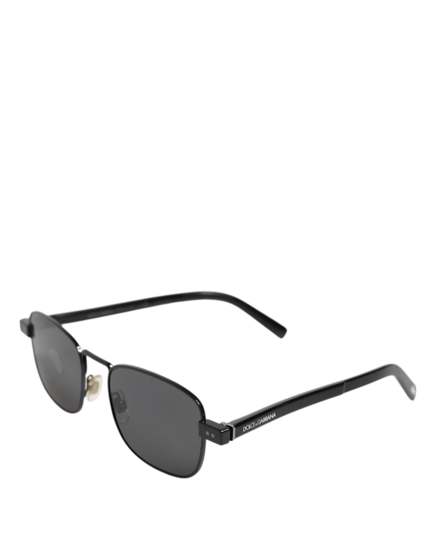 Dolce &amp; Gabbana Sonnenbrille mit schwarzem Metallrahmen und quadratischen Gläsern, DG2222