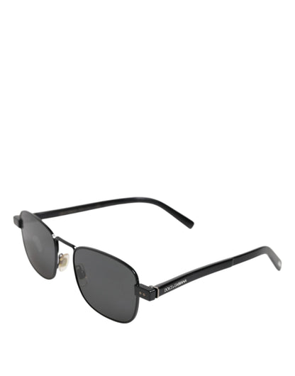 Dolce &amp; Gabbana Sonnenbrille mit schwarzem Metallrahmen und quadratischen Gläsern, DG2222