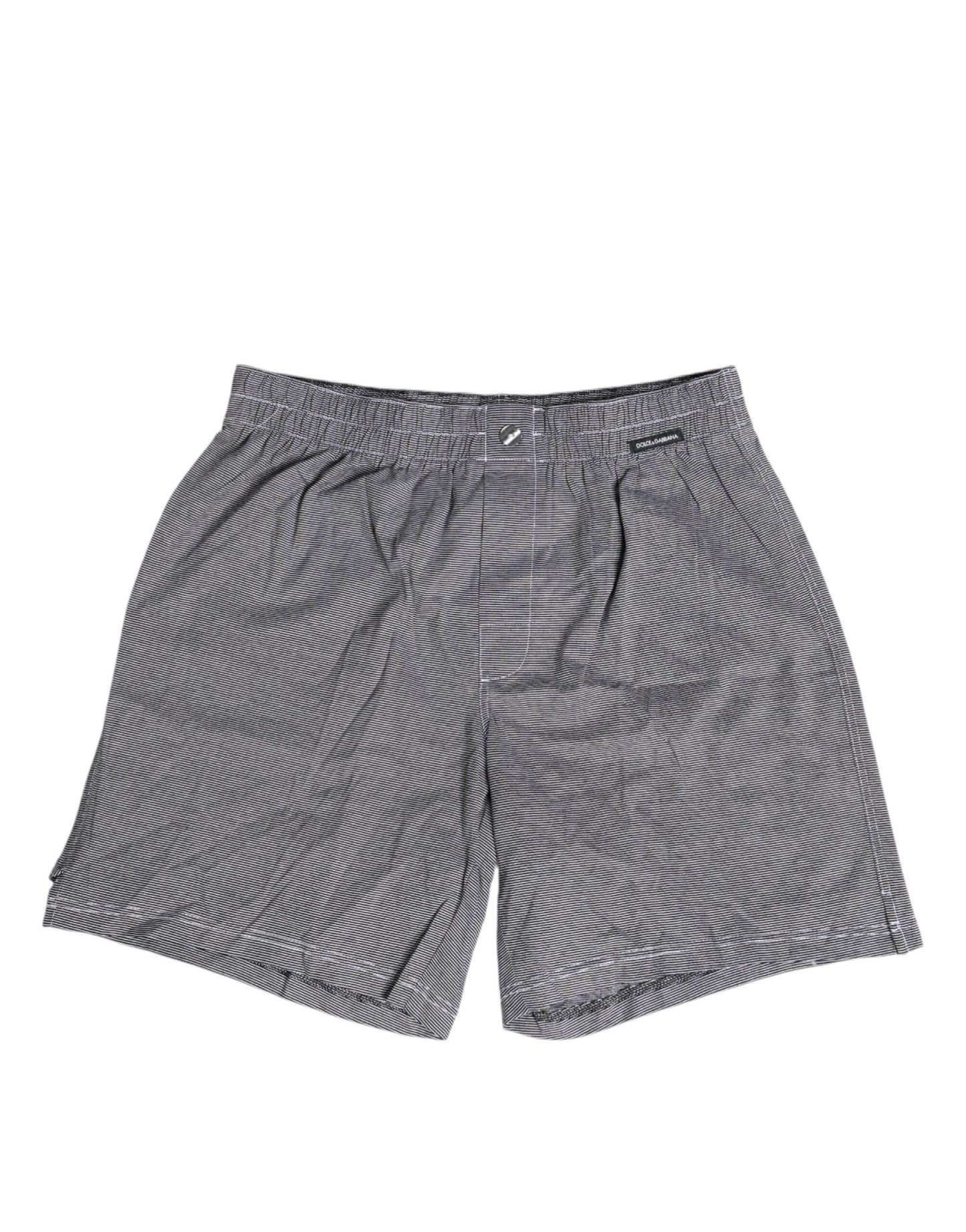 Dolce &amp; Gabbana – Grau gestreifte Boxershorts aus Baumwolle in regulärer Passform