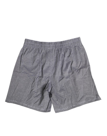 Dolce &amp; Gabbana – Grau gestreifte Boxershorts aus Baumwolle in regulärer Passform
