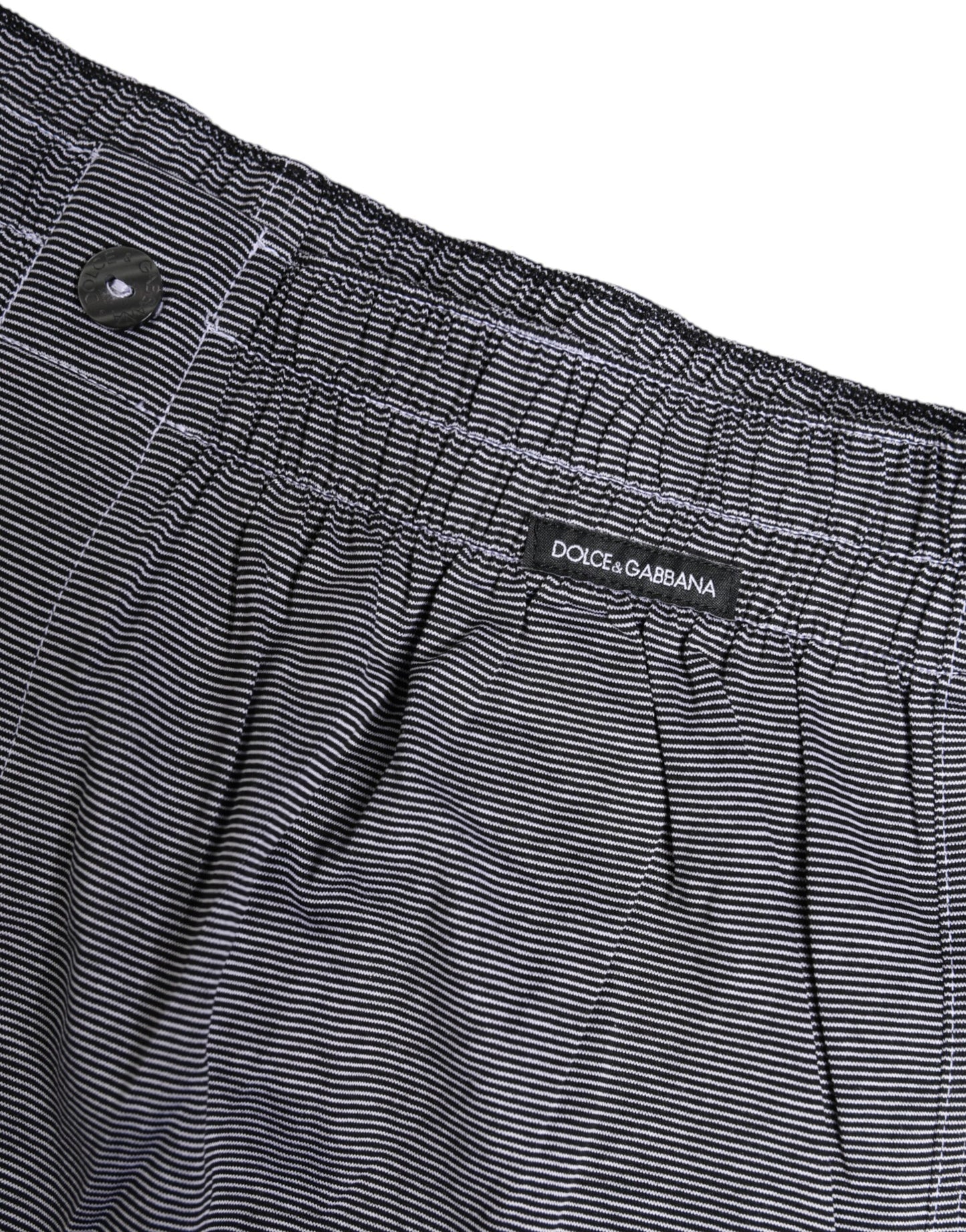 Dolce &amp; Gabbana – Grau gestreifte Boxershorts aus Baumwolle in regulärer Passform