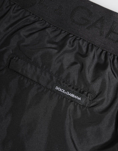 Dolce &amp; Gabbana – Schwarze Bademode mit Logo-Print für Herren