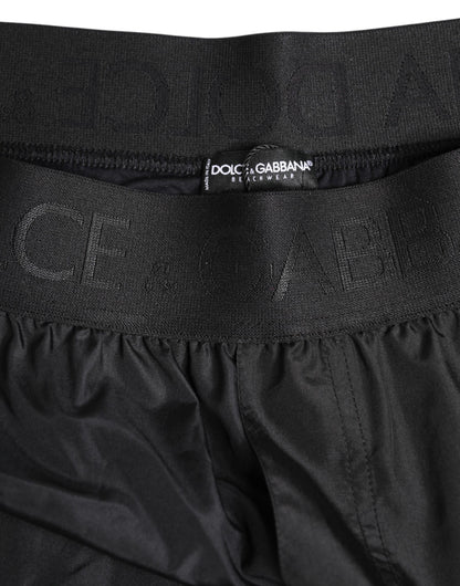 Dolce &amp; Gabbana – Schwarze Bademode mit Logo-Print für Herren