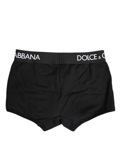 Dolce &amp; Gabbana – Schwarze Boxershorts aus Baumwollstretch in regulärer Passform