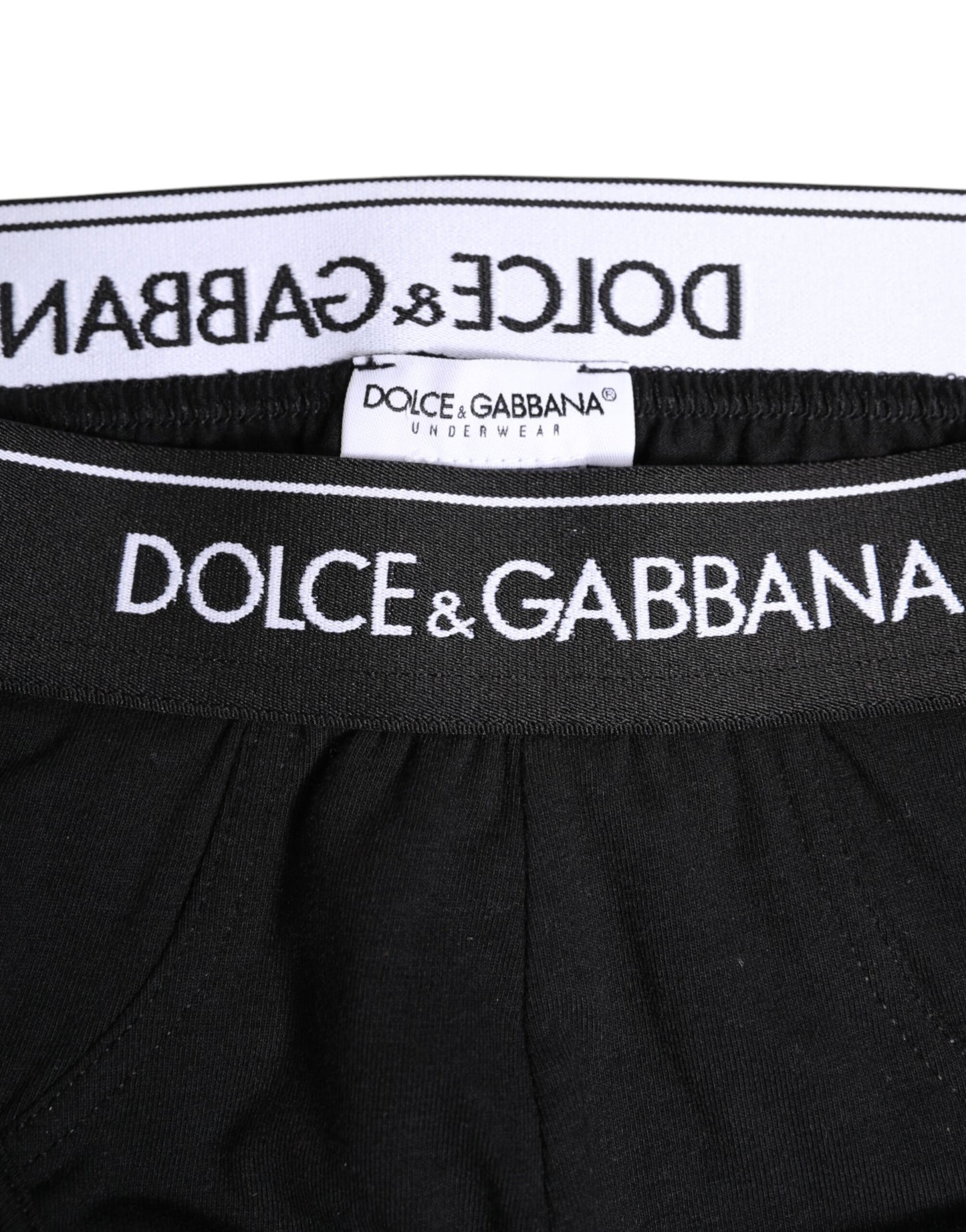 Dolce &amp; Gabbana – Schwarze Slips aus Baumwollstretch in normaler Passform