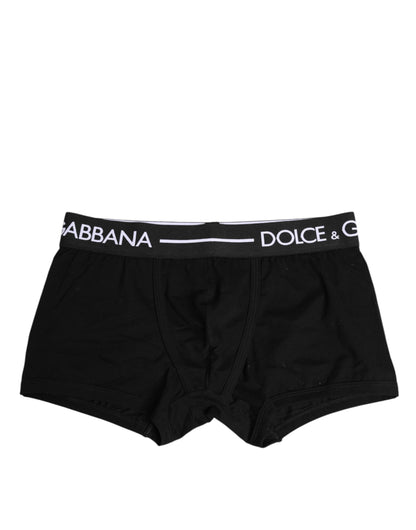 Dolce &amp; Gabbana – Schwarze Boxershorts aus Baumwollstretch in regulärer Passform