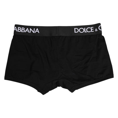 Dolce &amp; Gabbana – Schwarze Boxershorts aus Baumwollstretch in regulärer Passform