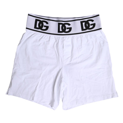 Dolce &amp; Gabbana – Boxershorts aus weißem Baumwollstretch in normaler Passform
