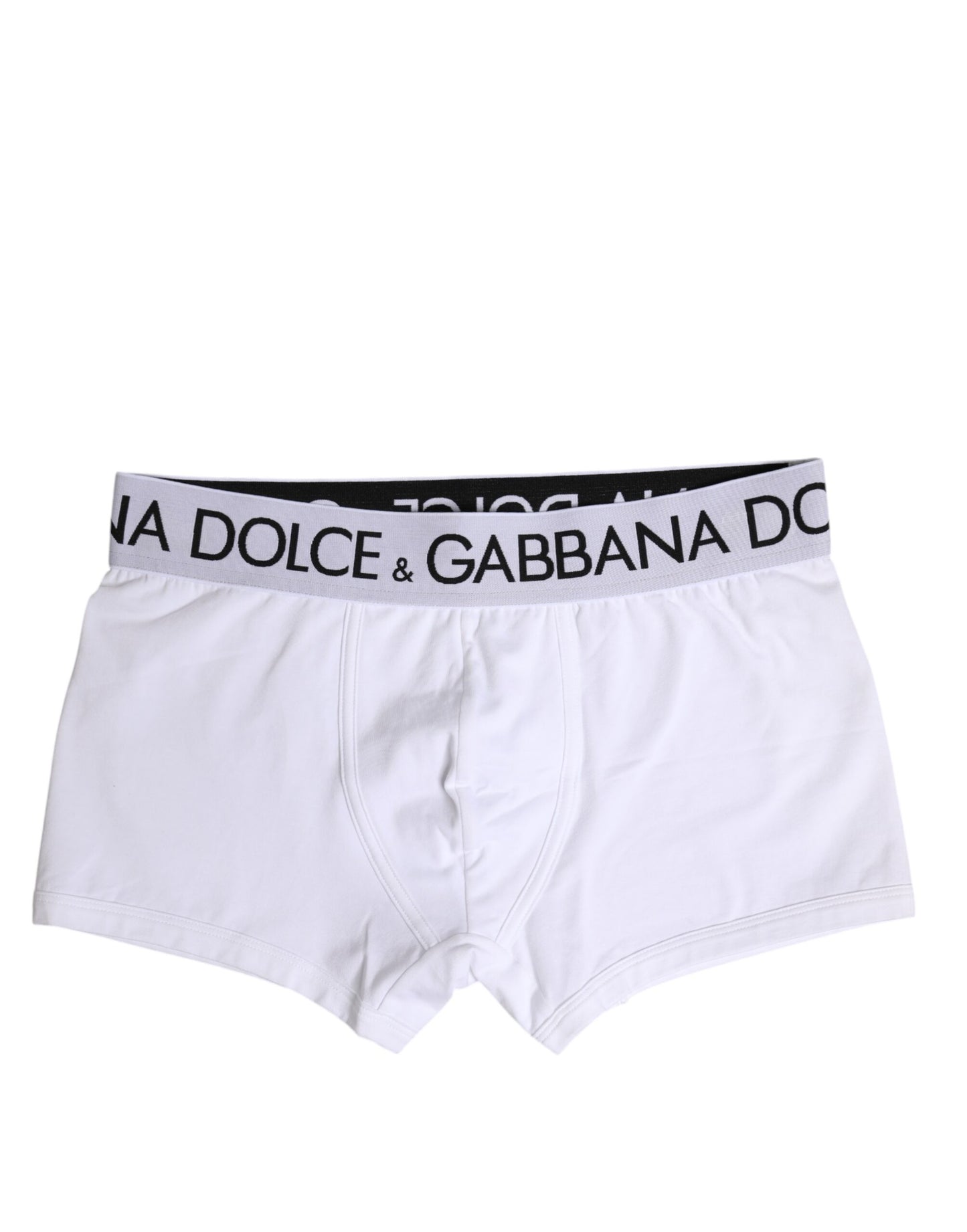 Dolce &amp; Gabbana – Boxershorts aus weißem Baumwollstretch in normaler Passform
