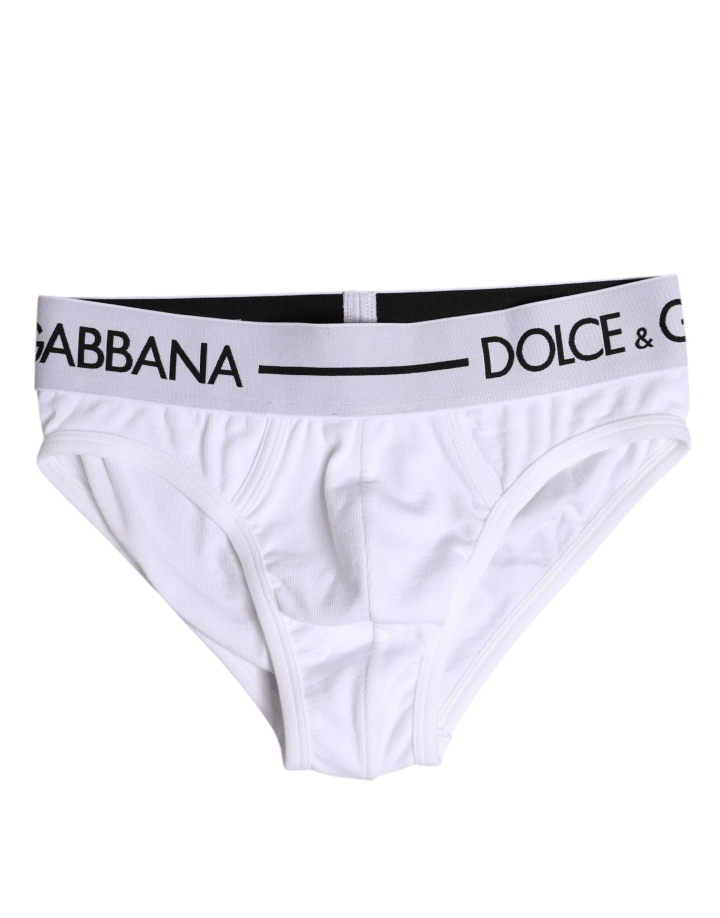 Dolce &amp; Gabbana – Weiße, normale Slip-Unterhose aus Baumwollstretch