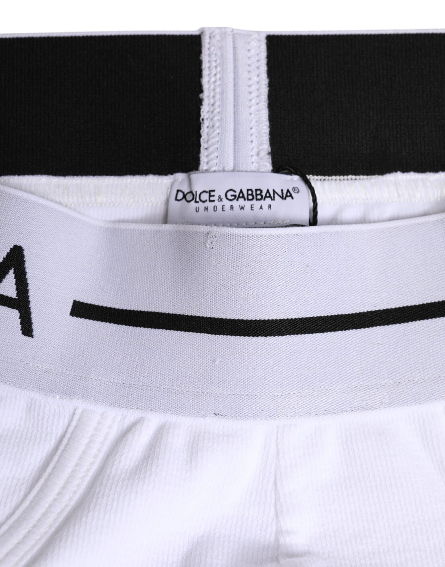Dolce &amp; Gabbana – Weiße, normale Slip-Unterhose aus Baumwollstretch
