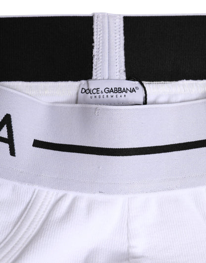 Dolce &amp; Gabbana – Weiße, normale Slip-Unterhose aus Baumwollstretch