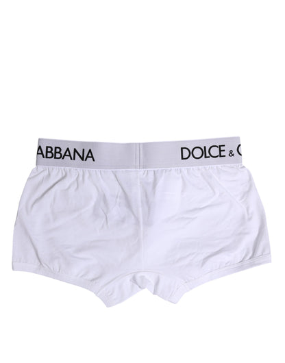 Dolce &amp; Gabbana – Boxershorts aus weißem Baumwollstretch in normaler Passform