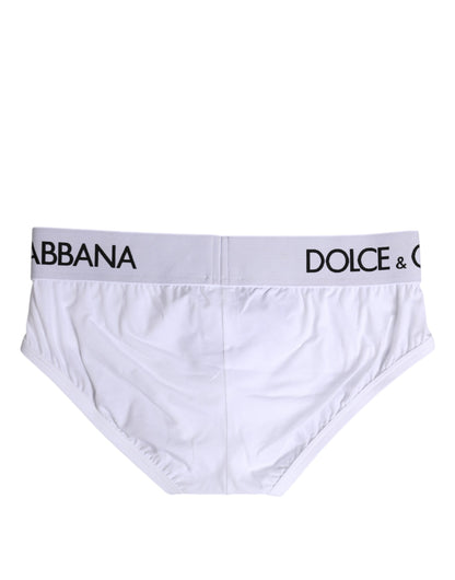Dolce &amp; Gabbana – Weiße, normale Slip-Unterhose aus Baumwollstretch