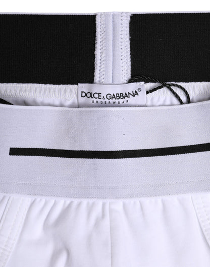 Dolce &amp; Gabbana – Weiße, normale Slip-Unterhose aus Baumwollstretch