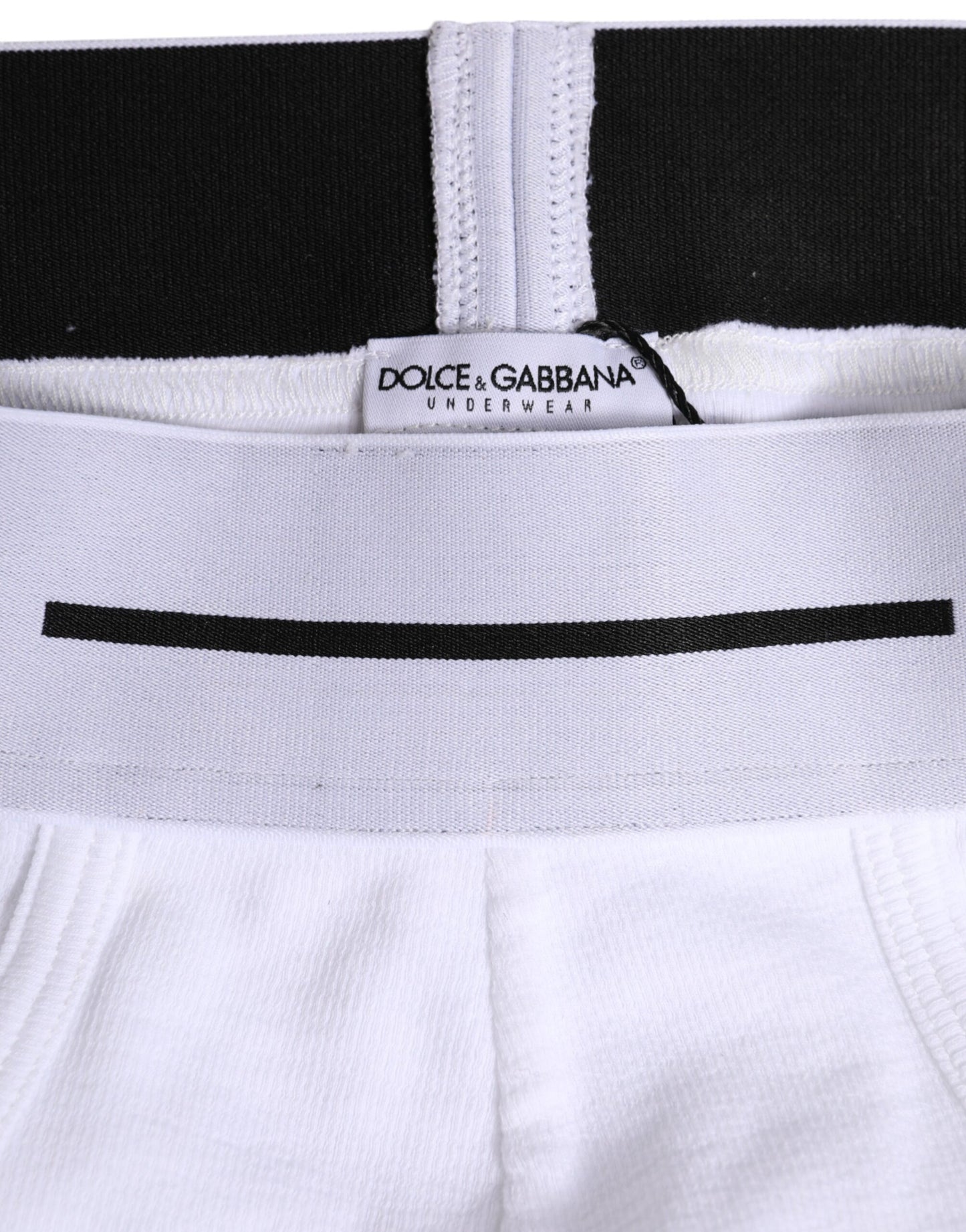 Dolce &amp; Gabbana – Weiße, normale Slip-Unterhose aus Baumwollstretch