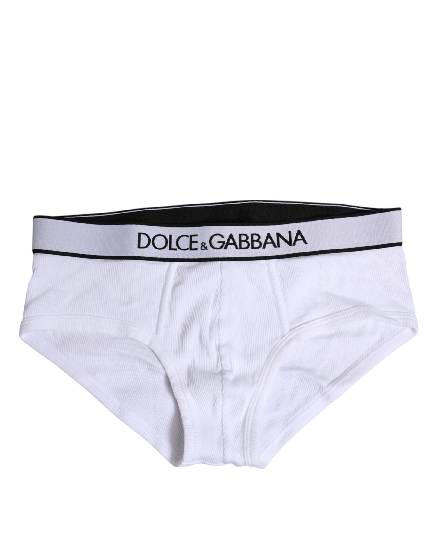 Dolce &amp; Gabbana – Weiße, normale Slip-Unterhose aus Baumwollstretch
