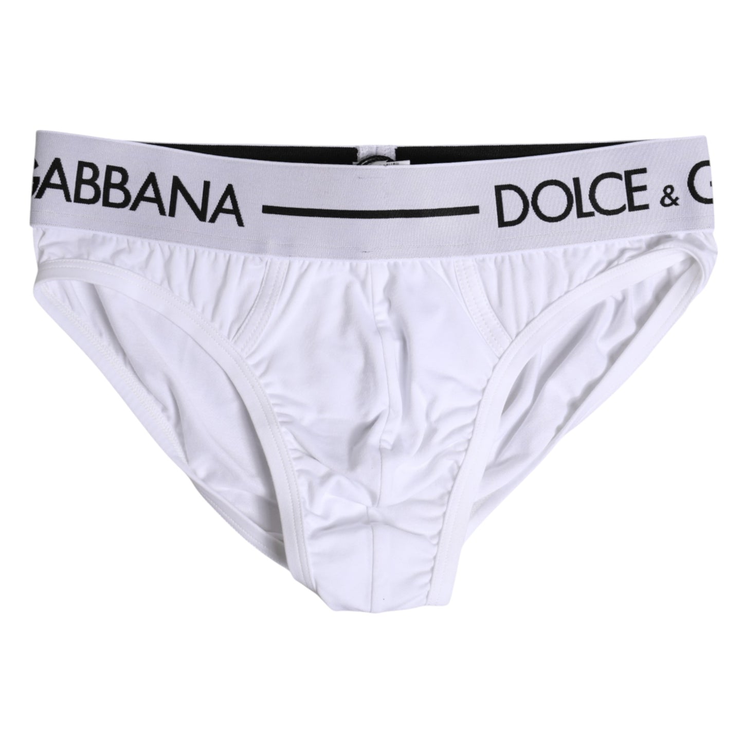 Dolce &amp; Gabbana – Weiße, normale Slip-Unterhose aus Baumwollstretch