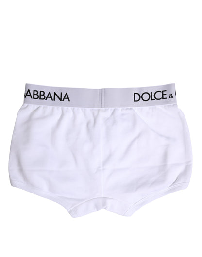 Dolce &amp; Gabbana – Boxershorts aus weißem Baumwollstretch in normaler Passform